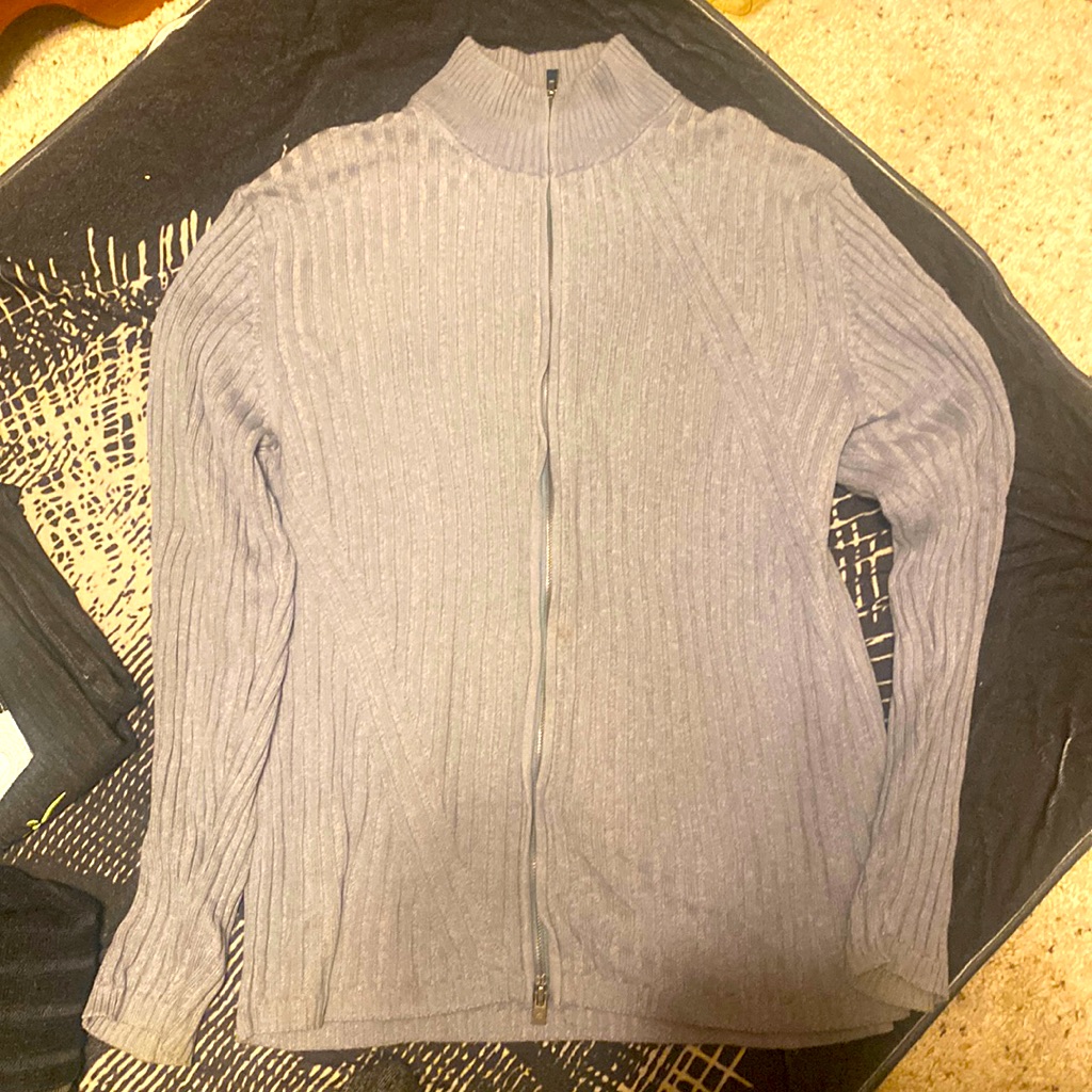 Perry Ellis Zip Up Cable Knit